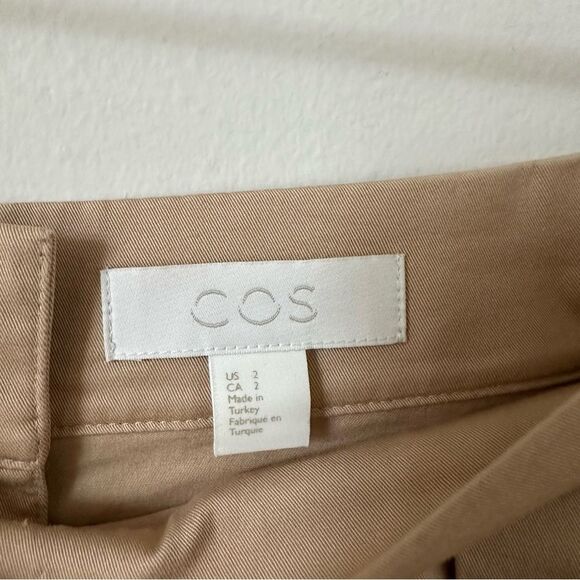 COS A-Line Midi Skirt with Buttons in Beige Size 2 - Picture 9 of 11